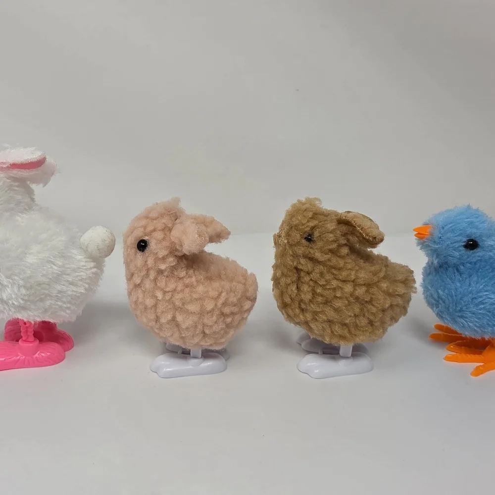 Bunny Rabbit Blue Chick Hop Wind Up Toys Lot of 4